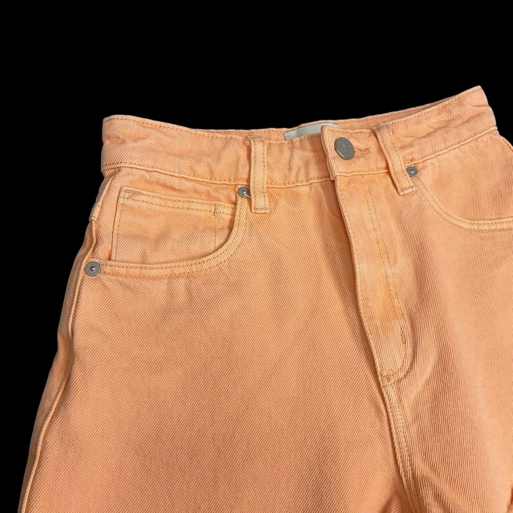 Revolve Abrand Shorts Women 24 Cut Off High Rise Orange Relaxed Short A31S02 New - Picture 2 of 6